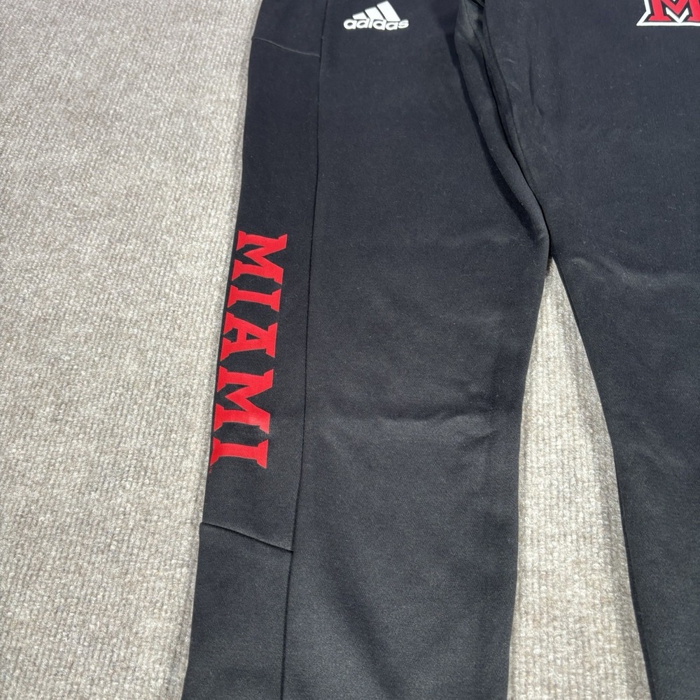 Adidas Miami Redhawks Track Pants Mens S Black Aeroready Tapered Logo Warm Up - Picture 3 of 12